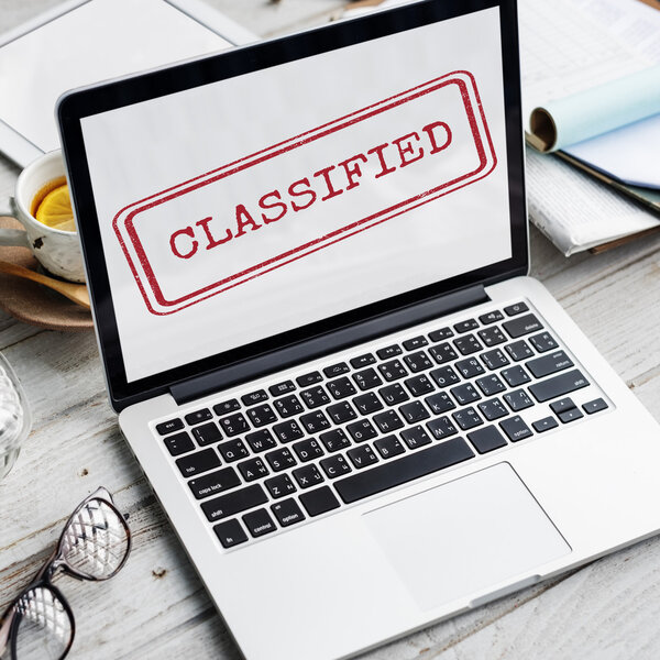 Laptop with information on screen