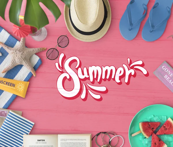 다채로운 텍스트와 여름 일 — 스톡 사진
