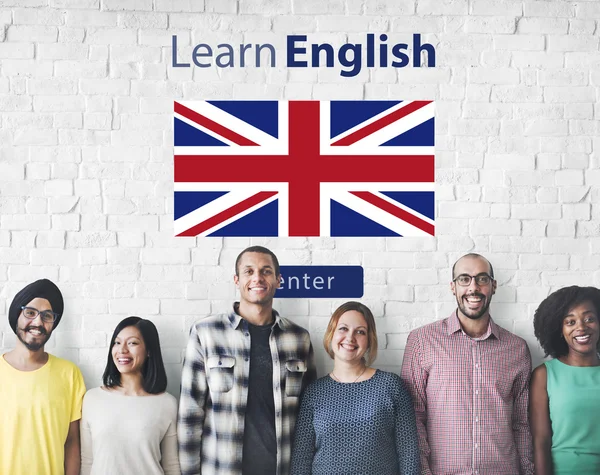 Diversidad personas con Aprender inglés — Foto de Stock