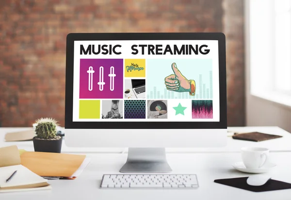 Audio Streaming Concept — Stockfoto