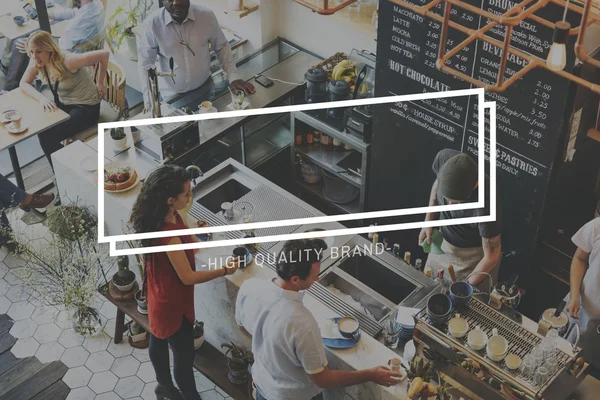 Personas en la cafetería y en blanco — Foto de Stock