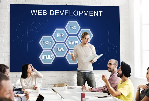 Zakelijke bijeenkomst met Web Development — Stockfoto