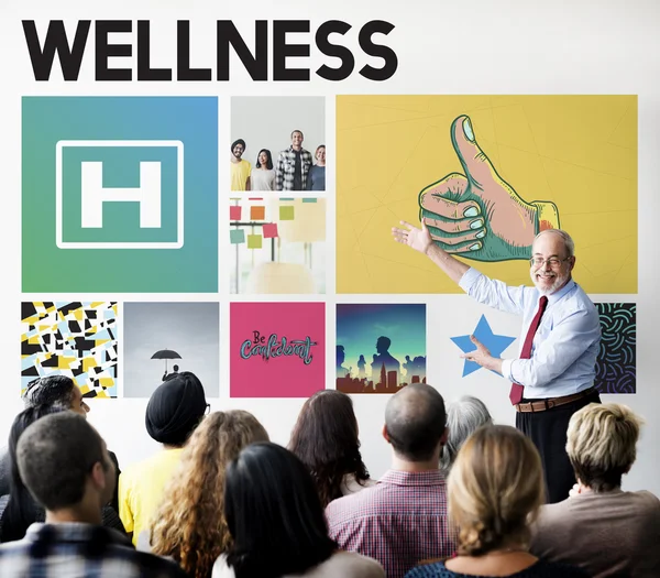 People at seminar with Wellness — Stock Photo, Image