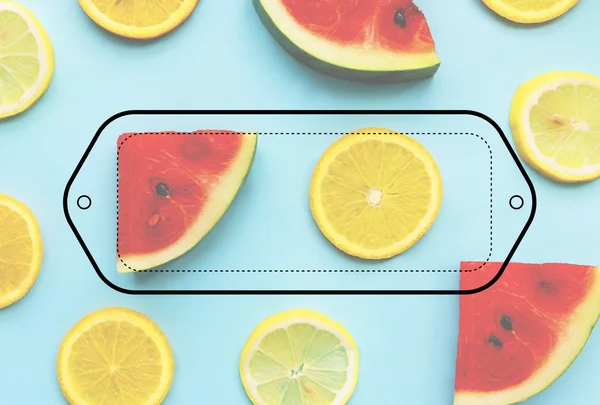 Vattenmelon och citron skivor — Stockfoto