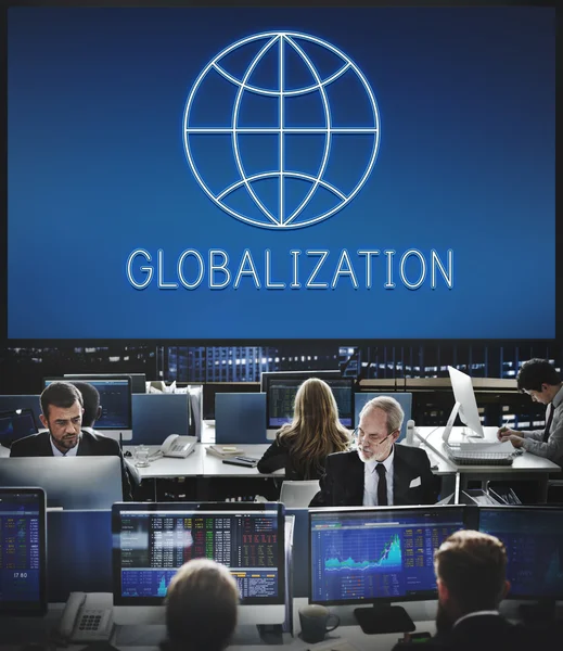 Verksamheten arbetstagare och globalisering — Stockfoto