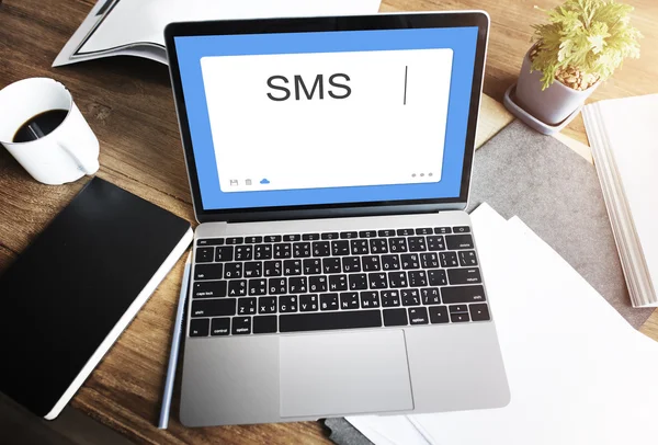 Laptop on the office desk — Stock Photo, Image