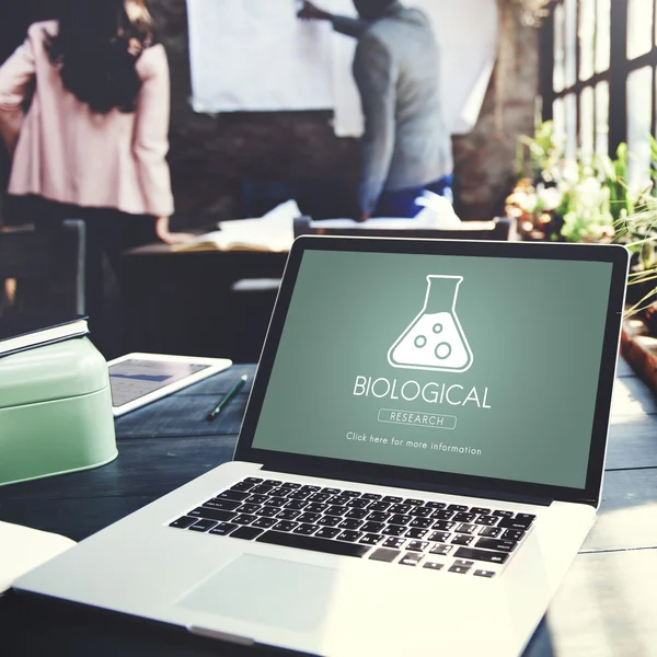 Laptop on working desk — Stock Photo, Image