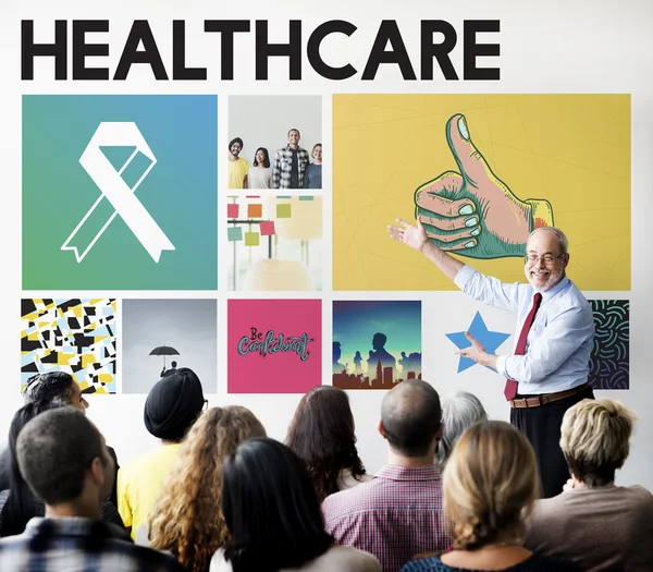 People at seminar with Healthcare — Stock Photo, Image