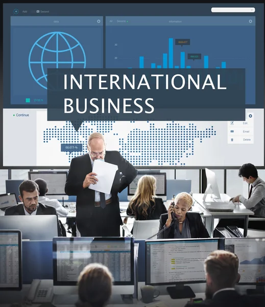 Werknemers van de Business en International Business — Stockfoto