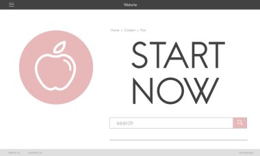 Şimdi Başlat metin ile yaratıcı banner