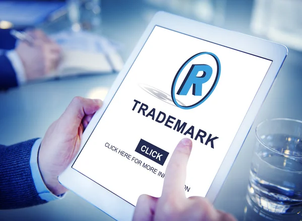 Digitala tablett med Trademark — Stockfoto