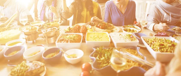 People enjoying food