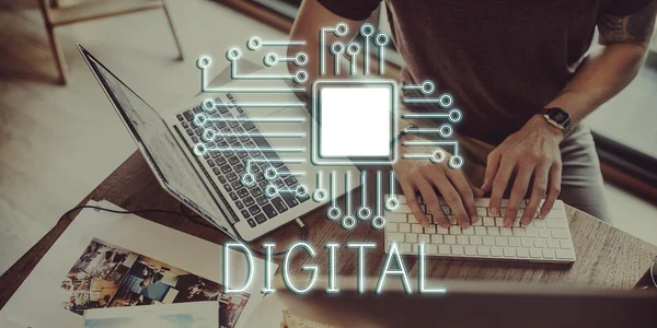 Person typing on keyboard — Stock Photo, Image