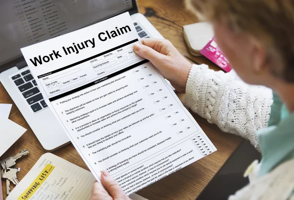 Piece of paper with Work Injury Claim — Stock Photo, Image