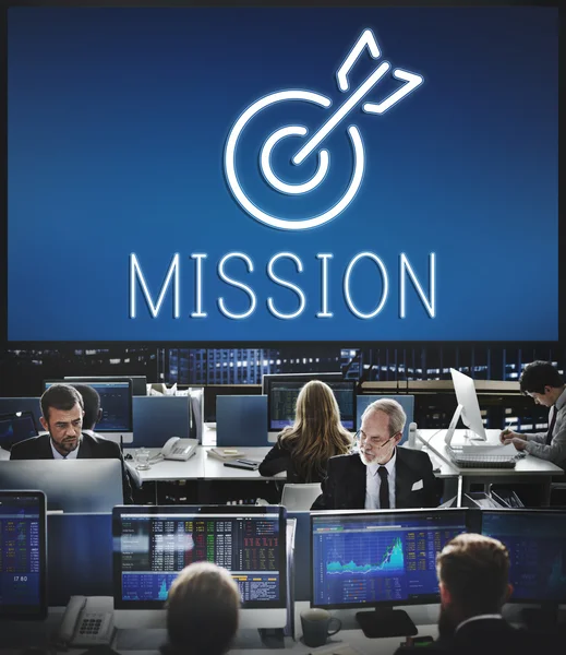 Munkavállalók üzleti és a misszió — Stock Fotó