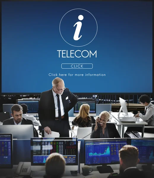 İş işçi ve Telekom — Stok fotoğraf
