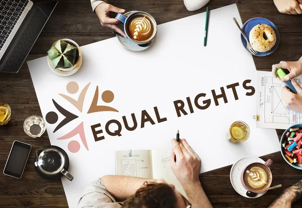 Poster eşit haklara sahip olan tablo — Stok fotoğraf