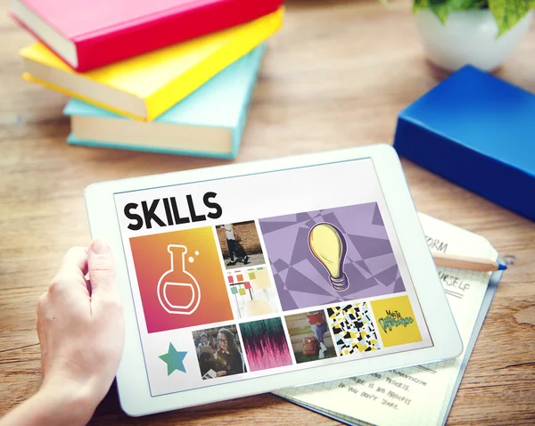 Digital Tablet with Skills Concept — Stock Photo, Image