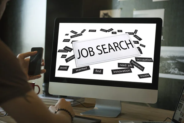 Man working with computer — Stock Photo, Image