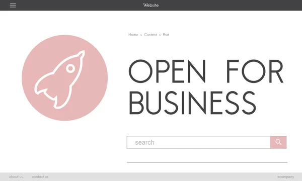 Творческий баннер с текстом Открыть для бизнеса — стоковое фото