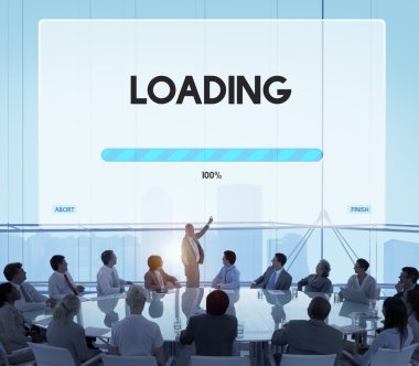 Hız ilerleme yükleme ile iş adamları 