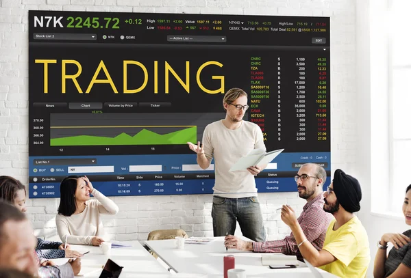 Réunion d'affaires avec Trading — Photo