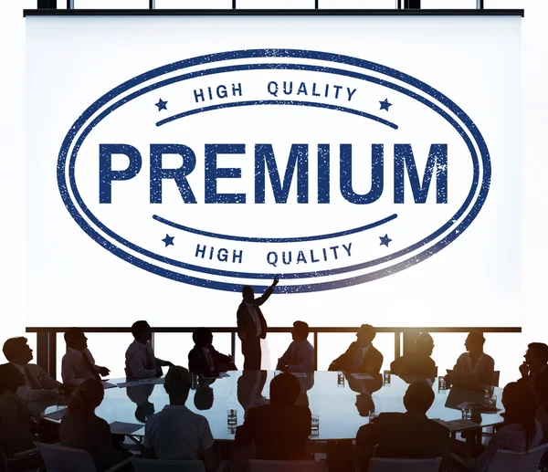 Business People and High Quality Premium Badge — Stock Photo, Image