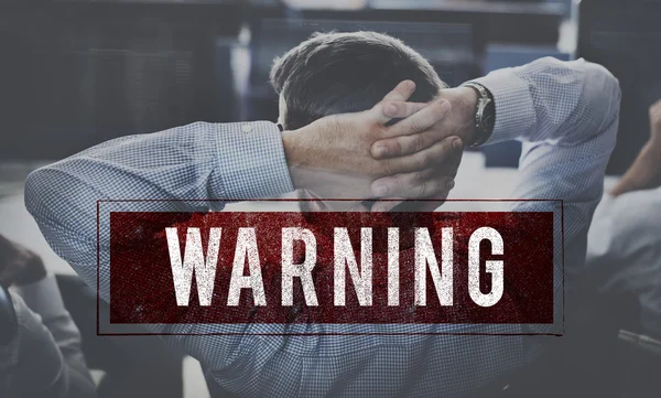 Businessman relaxes and Warning — Stock Photo, Image