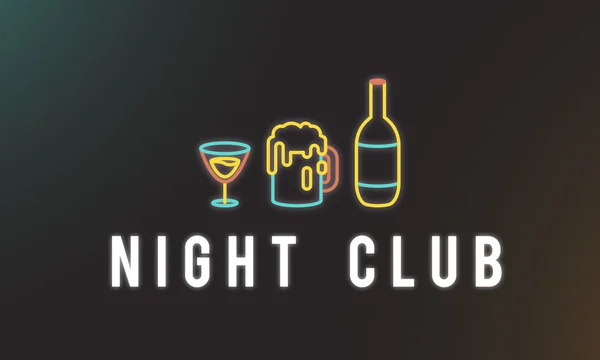 夜のクラブのテキストと創造的なバナー — ストック写真