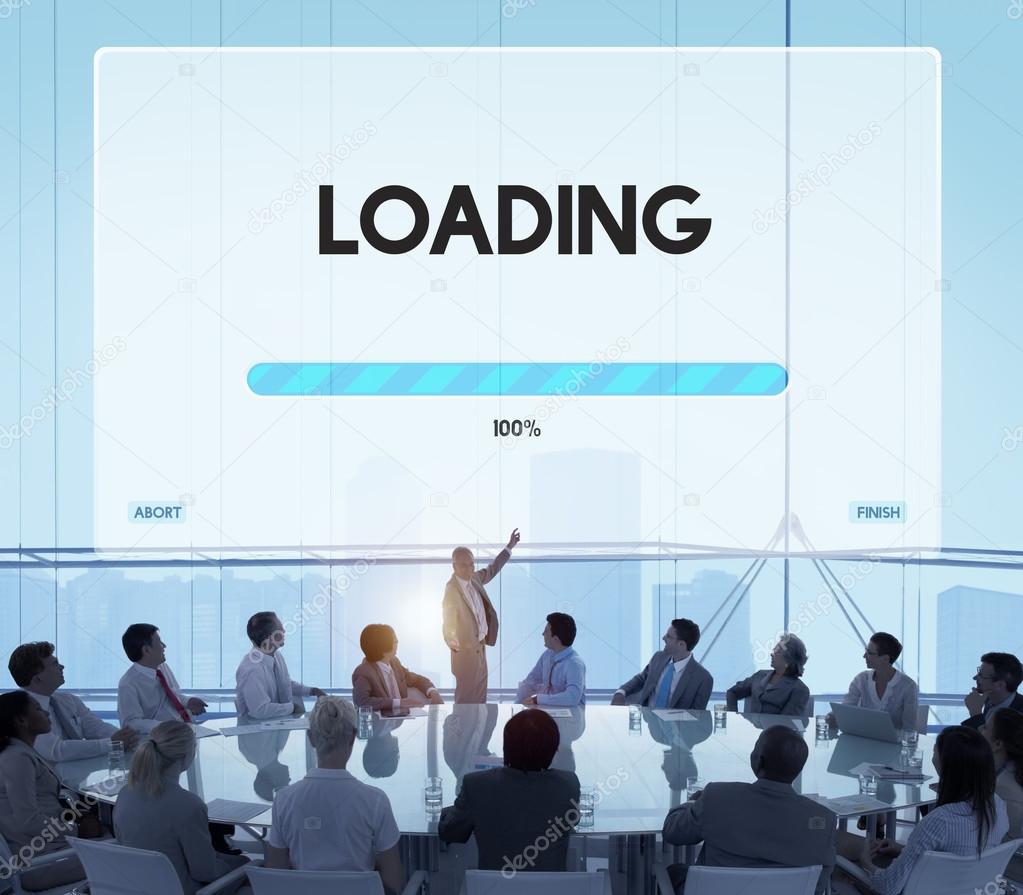 Business People with Loading Speed Progress 
