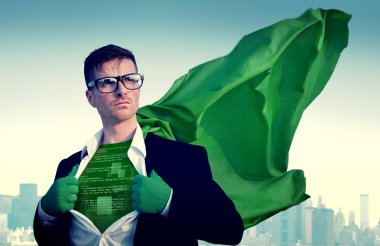 Güçlü süper kahraman işadamı