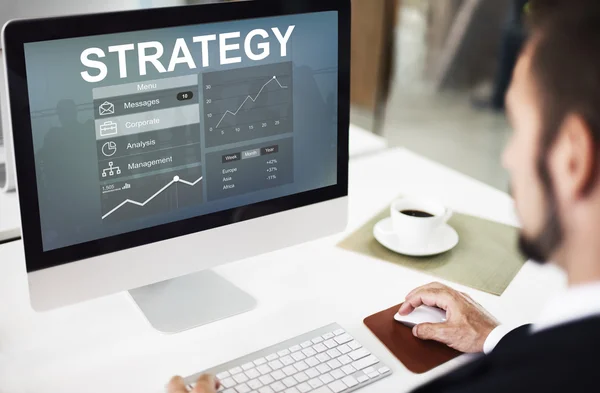 Business man working with computer — Stock Photo, Image