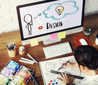 Tasarım stüdyosu çizim kız