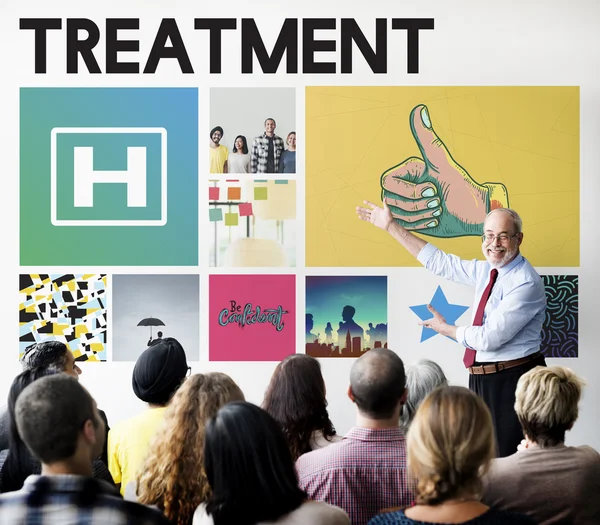 People at seminar with Treatment — Stock Photo, Image