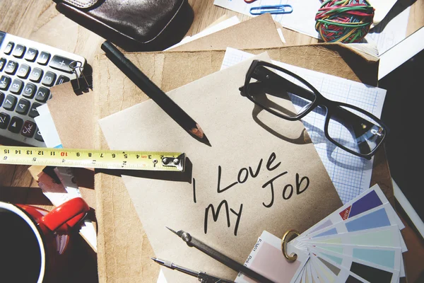 Workplace with glasses and Concept — Stock Photo, Image