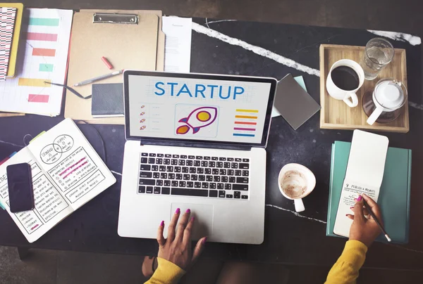 Stylish woman working with laptop — Stock Photo, Image