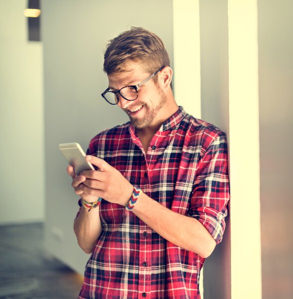 Man Using Smartphone 