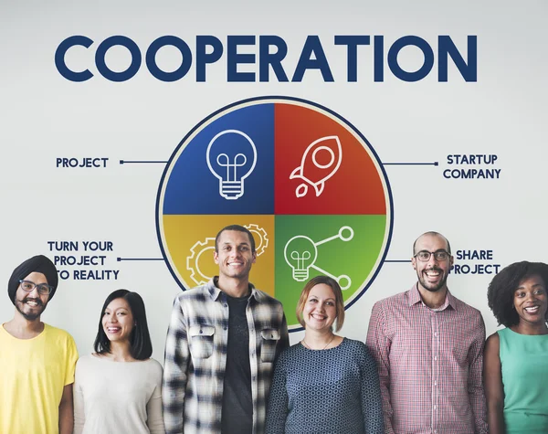 Diversité personnes avec Coopération — Photo