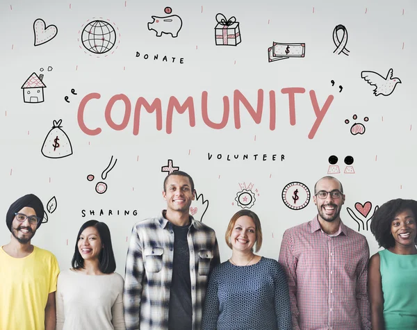Diversidad personas con comunidad — Foto de Stock
