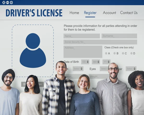 Mångfald personer med körkort — Stockfoto