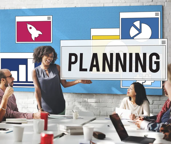 Business meeting with Planning — Stock Photo, Image