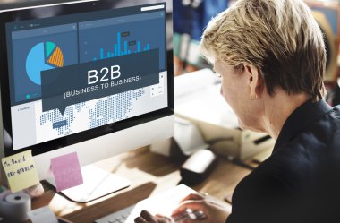 İş kadını bilgisayarda çalışıyor