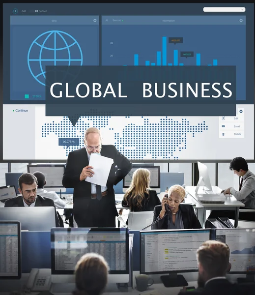 Imprenditori e imprese globali — Foto Stock