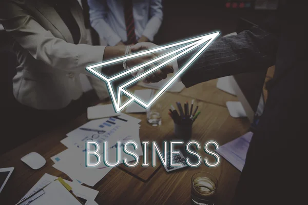 Aperto de mão de negócios e negócio bem sucedido — Fotografia de Stock