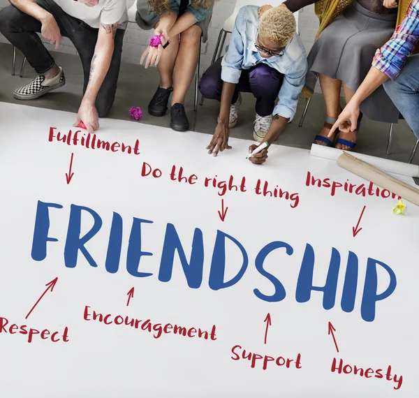 People drawing banner on floor — Stock Photo, Image