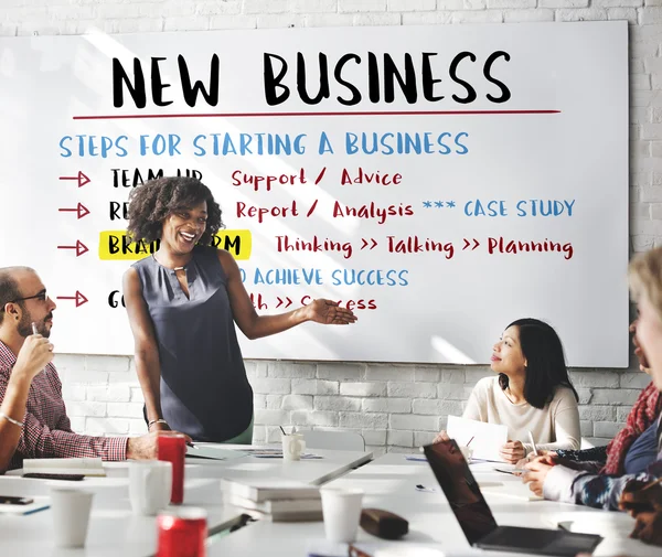 Reunião de negócios com novos negócios — Fotografia de Stock