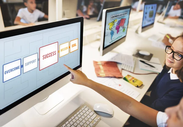 Pupils in computer classroom — Stock Photo, Image