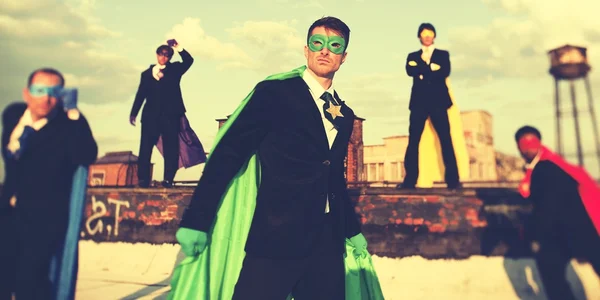 Businessmen in Superhero costumes — Stock Photo, Image