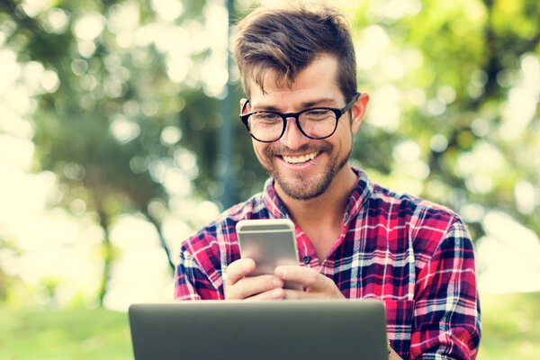 Man Using Smartphone 