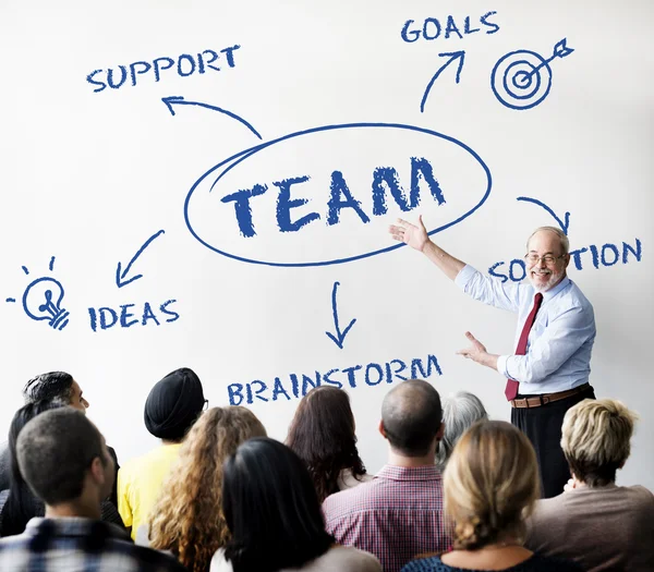 People at seminar with Team — Stock Photo, Image